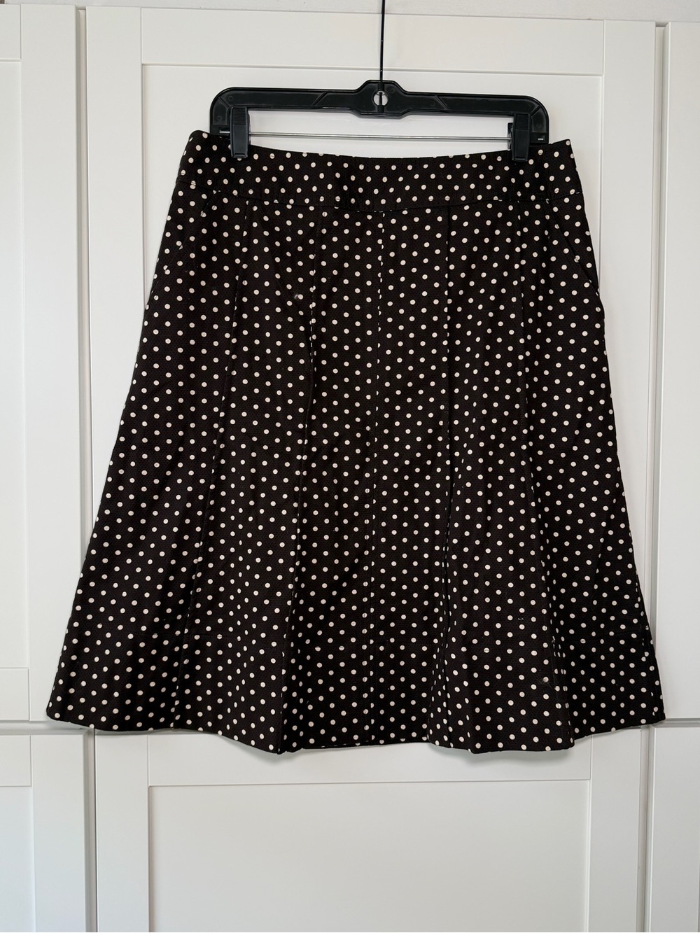 Vintage Y2K Brown Polka Dot INC Stretch Pleated Fairy Grunge Midi Skirt Academia
